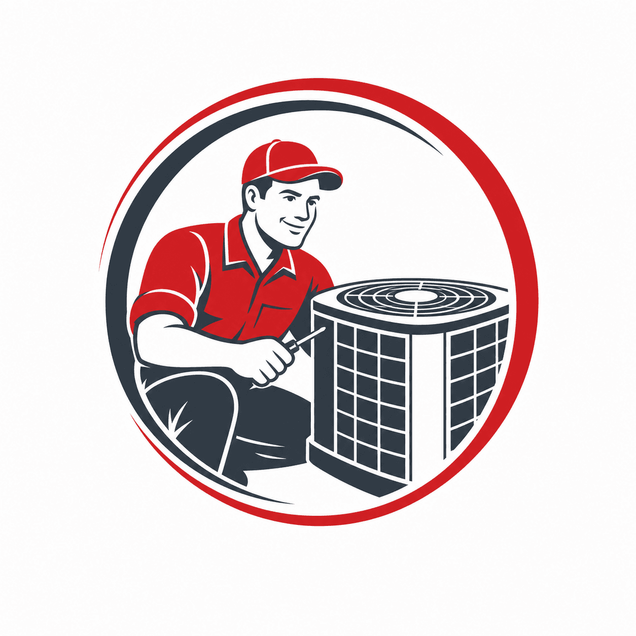 Air Conditioning Repair Man technician logo